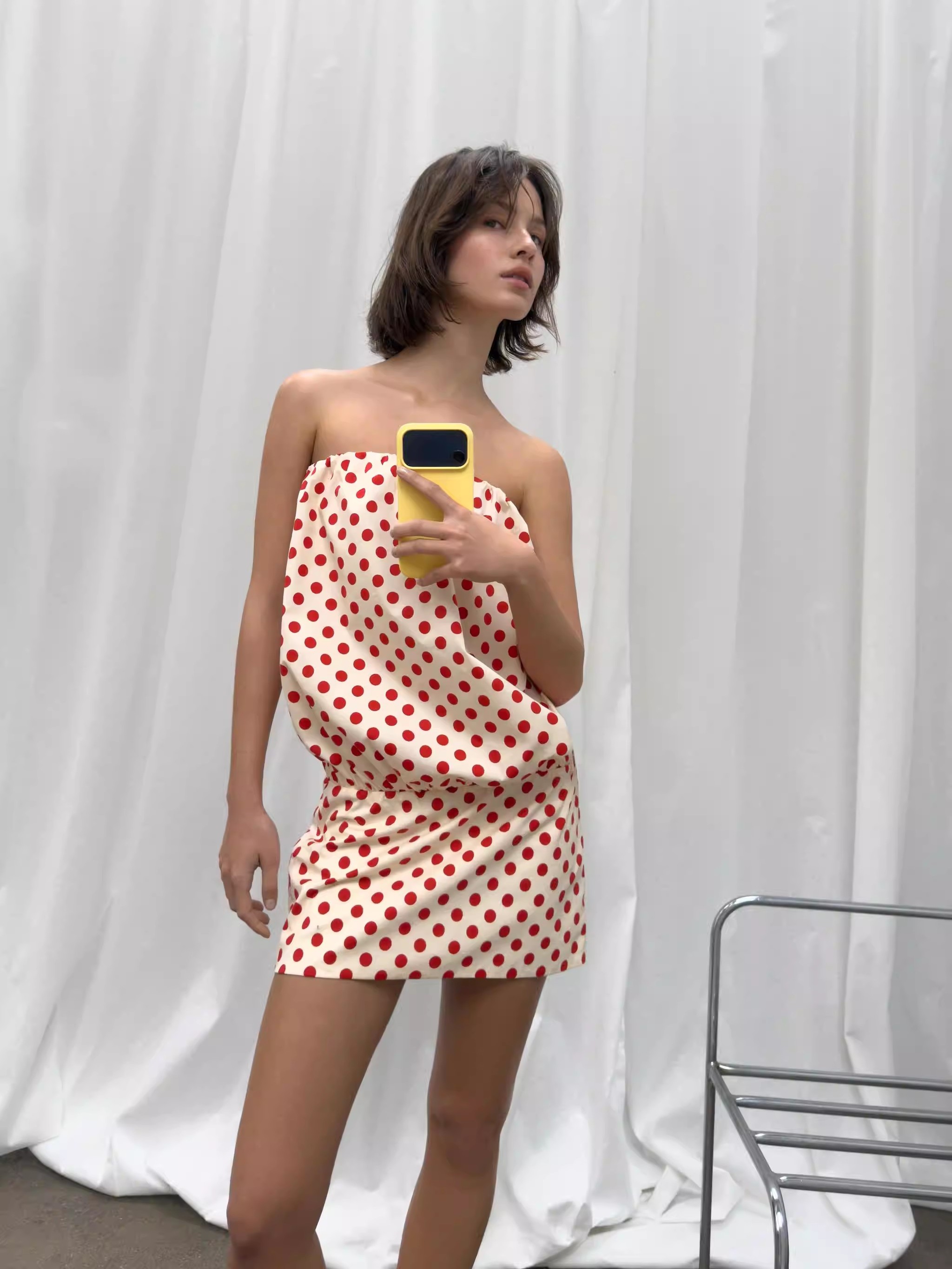 Ethnic Fashion Dress - Sommer Neuheit Sexy Schulterfreies Polka-Dot-Tube-Top-Kleid Modisches