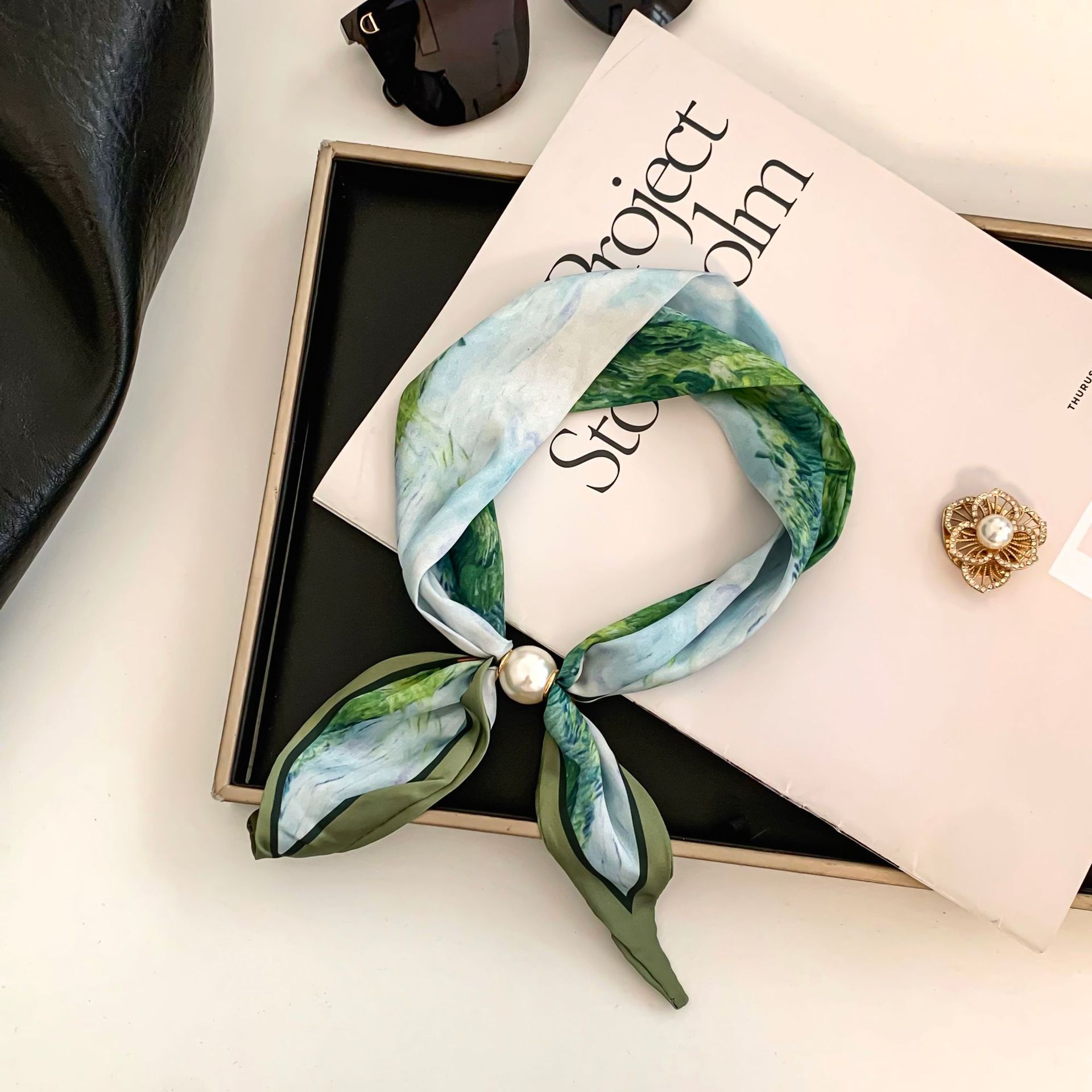 Ethnic Fashion Collection - Cashew-Blumen Seidenschal für Damen, Leichter Vielseitiger