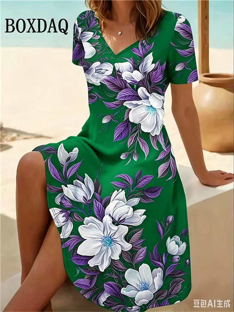 Ethnic Fashion Dress - 6XL Übergröße Damenkleider Sommer Strand Lässiges