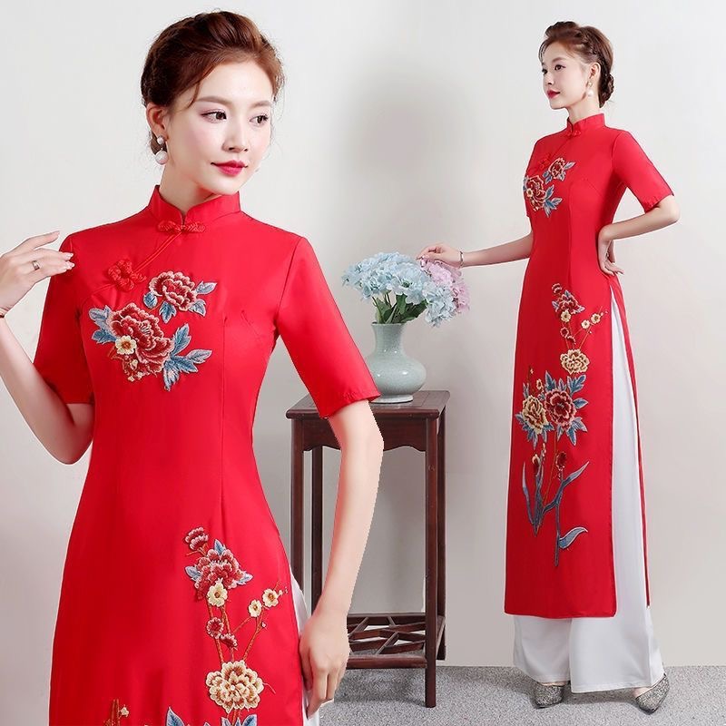 Ao Dai Vietnam Dress - Sommer Frauen Traditionelle Vietnam Ao Dai