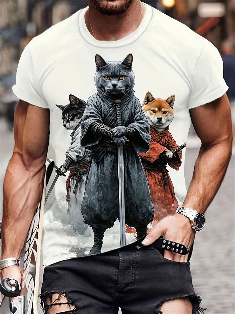 Ethnic Wear Men'S Fashion - Herren T-Shirt mit polynesischem Tribal-Farnmuster, lässiges