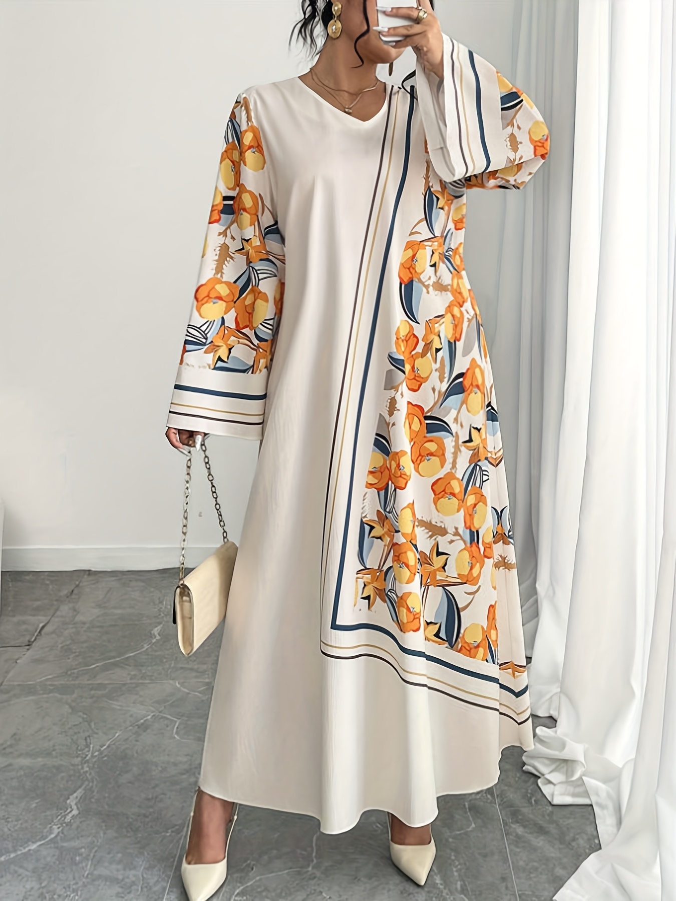 Ethnic Fashion Clothing - Modische Übergrößen-Robe für Damen im Nahost-Stil,