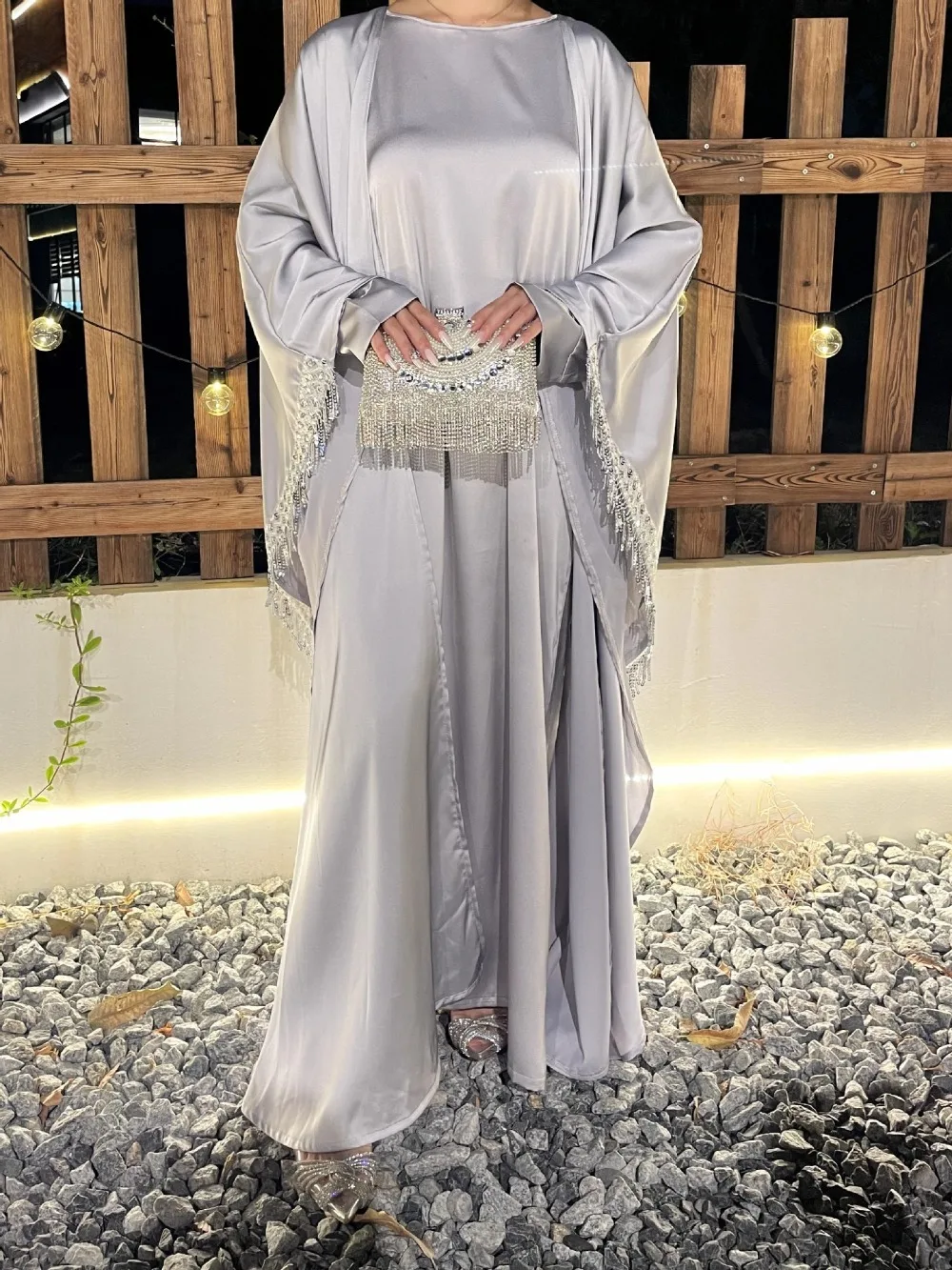 Jalabiya Women Arabic - Muslimische Frauen Abaya Kleid 2-teiliges Set