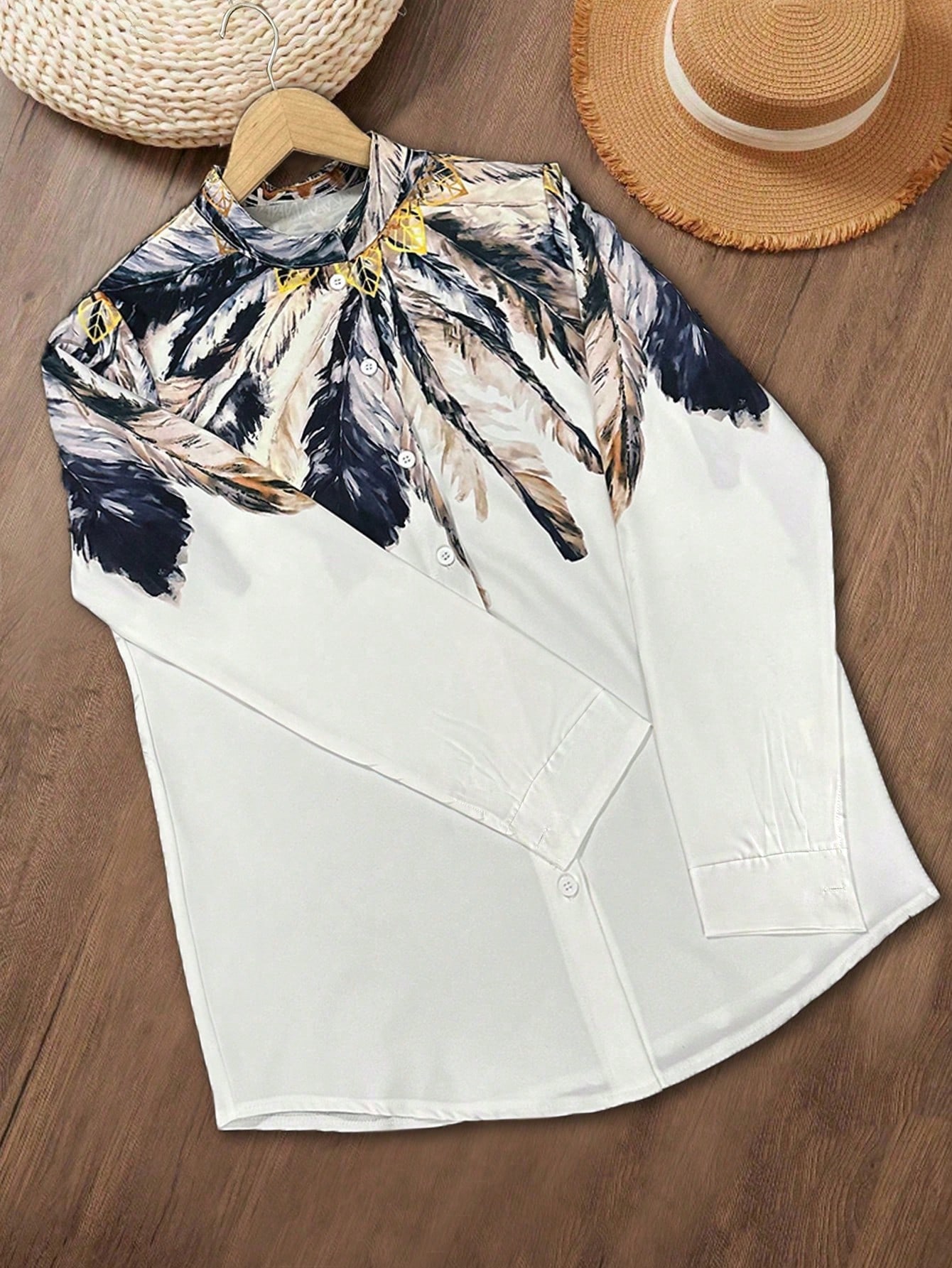 Modisches Slim-Fit-Langarmshir – Ethnic Fashion Clothing Bewertung und Preis