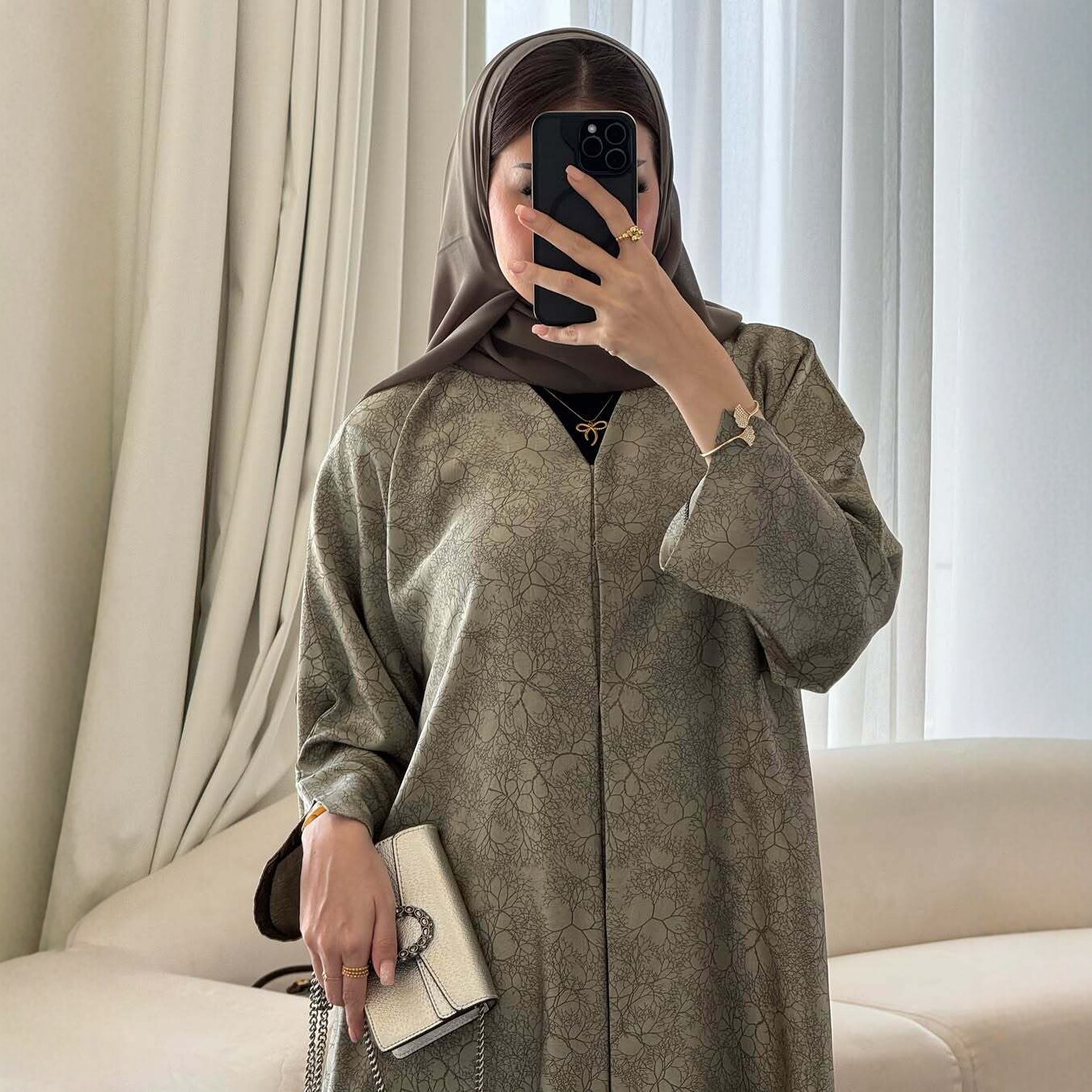 Eid-Kleid Bedruckte Abaya Musl – Jalabiya Women Arabic Bewertung und Preis