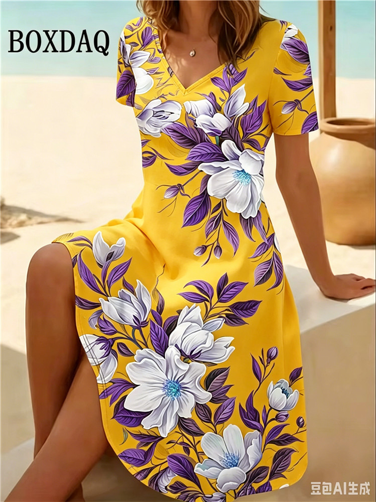 6XL Übergröße Damenkleider Som – Ethnic Fashion Dress Bewertung und Preis