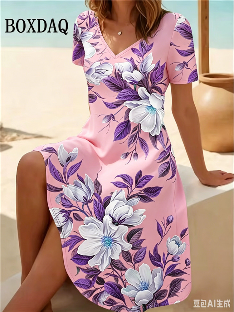 6XL Übergröße Damenkleider Som – Ethnic Fashion Dress Bewertung und Preis