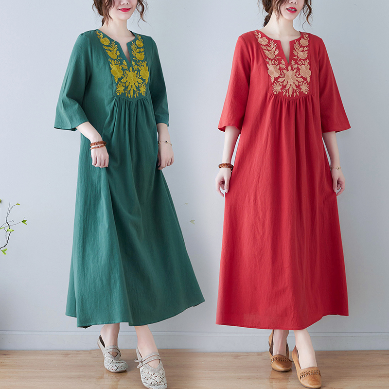 Neues Ethno-Stil Loses Tief Au – Ethnic Fashion Dress Bewertung und Preis