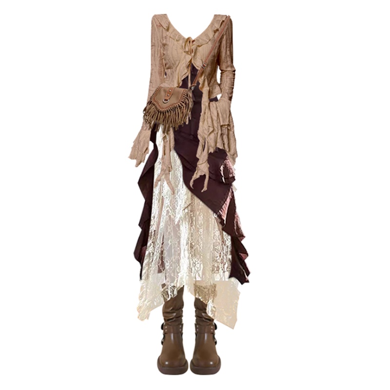 Herbst Neue Unregelmäßige Slim – Ethnic Fashion Dress Bewertung und Preis